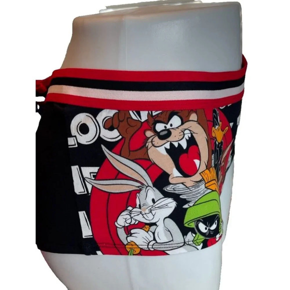 Warner Bros 0-L Black Looney Tunes Characters Graphic Cotton Boyshort Panties - Picture 3 of 6